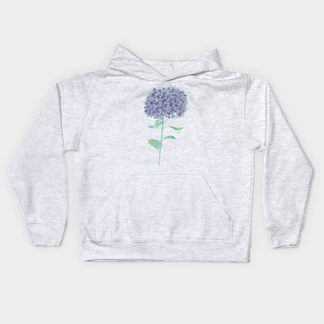 Hydrangea watercolor Kids Hoodie by Designs by Twilight